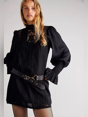 FP One Black Vienna Mini Dress M